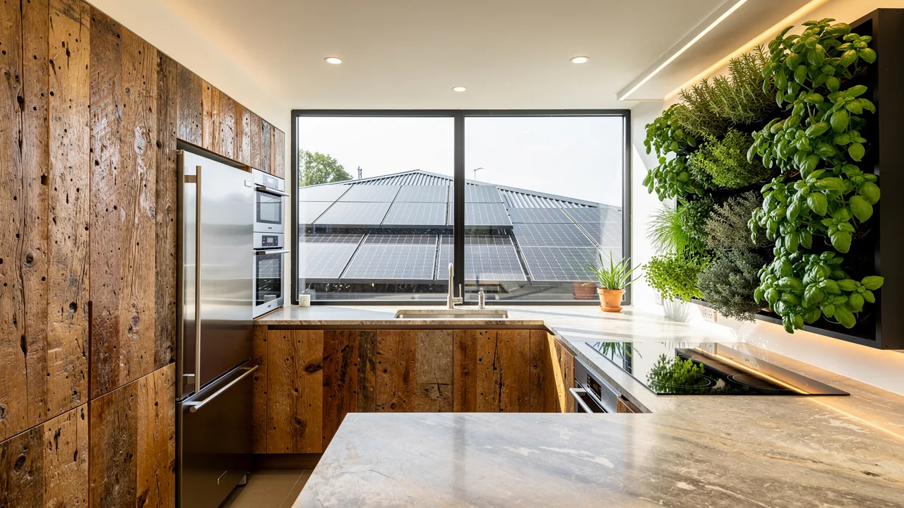 Sustainable luxury kitchen with eco-friendly materials