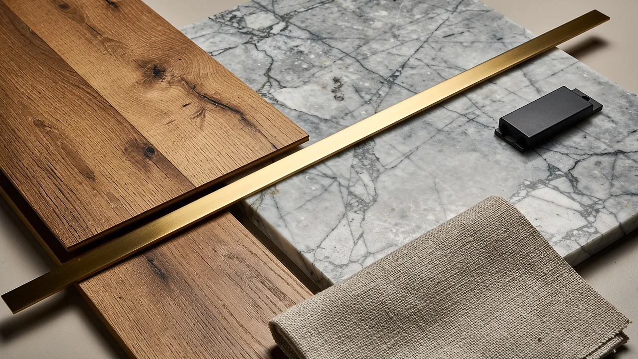 Premium materials and luxury interior finishes detail